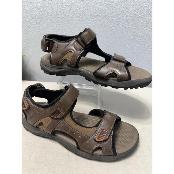 Rugged Outback Mens Brown Adjustable Strap Sandals Size 10 - Picture 1 of 7